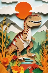 Puzzle Papírművészet: Dinoszaurusz 160 darabos