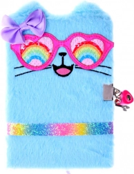 Plüss napló zárral Kék Cica