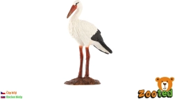 Fehér gólya figura, 9 cm