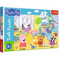 Puzzle 24 maxi – gyönyörű Peppa – Boldog malac PEPPA a Trefltől