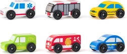 Fából készült járműkészlet 2+ éves gyerekeknek