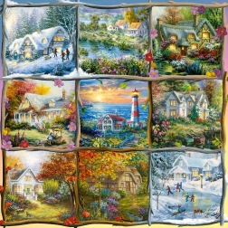 Alipson Négyszögletes puzzle Négy évszak kollázs 1000 darab
