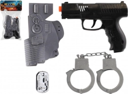 Műanyag lendkerekes pisztoly katonai készlet kiegészítőkkel