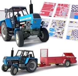 Papír makett ZETOR Crystal 8011 traktorról RU-5 szóróval 1:32