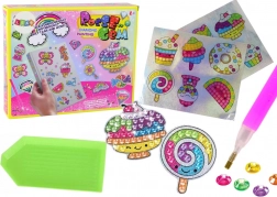 Gyémántfestő készlet – színes, édesség mintás matricák