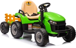 Elektromos gyerek traktor utánfutóval – zöld