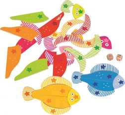 GOKI fa puzzle halak kockákkal