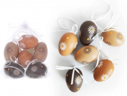 Dekoratív műanyag festett tojás 6 cm, 6 db