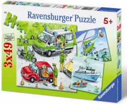 Rendőrség akcióban puzzle 3×49 darab RAVENSBURGER