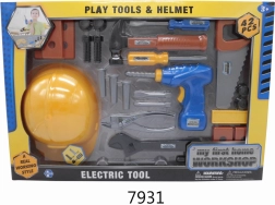 Gyermek szerszámkészlet sisakkal, 42 db