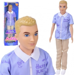 Anlily fiú baba szőke, ingben és világos nadrágban