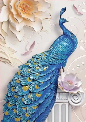 Kék páva puzzle, 1000 darab