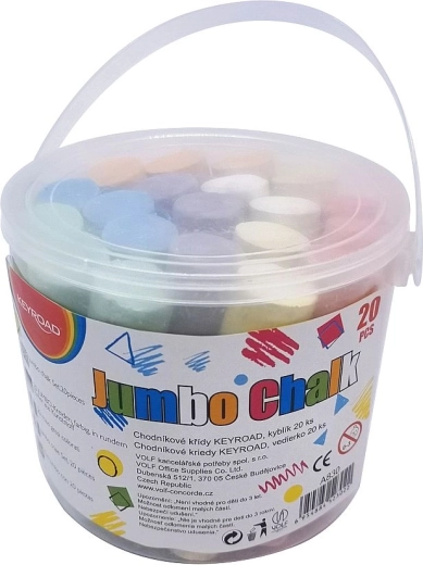 Keyroad Jumbo járdakréták, vödör, 20 db