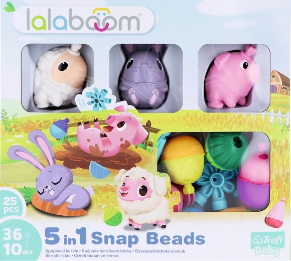 Lalaboom Építőjáték Kötő Gyöngyök Farm Állatok