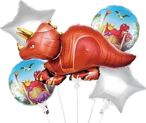 Dínós születésnapi lufikészlet 5 db