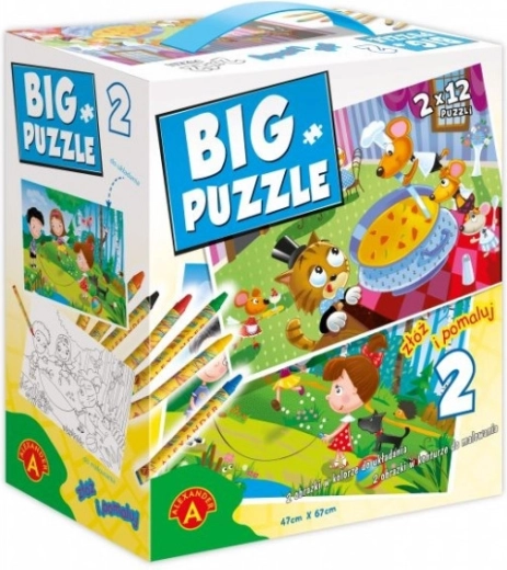 Alexander nagy puzzle 2 – ugrókötelezés és étterem, kétoldalas puzzle gyerekeknek