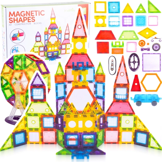 Mágneses építőkészlet puzzle, 130 darab