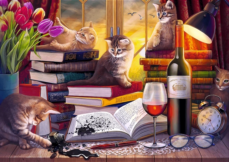 puzzle 2000 – macskás este trefl