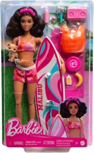 Barbie szörfös tengerparti kiegészítőkkel