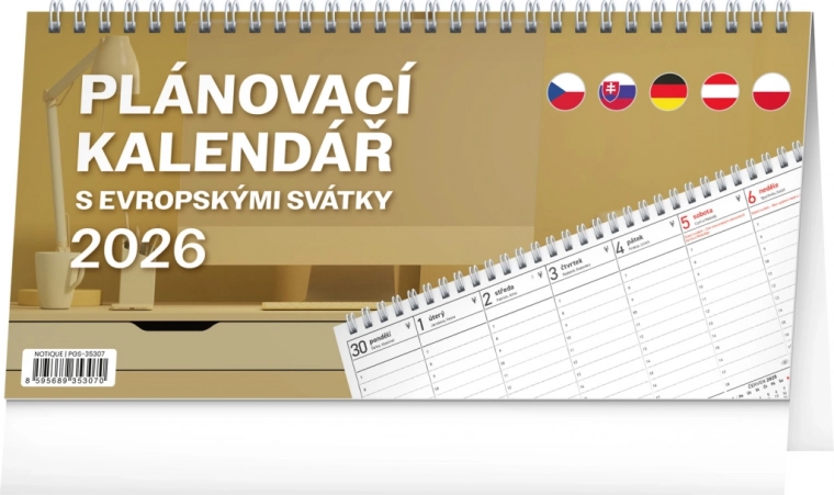 Asztali naptár Európai ünnepekkel 2026