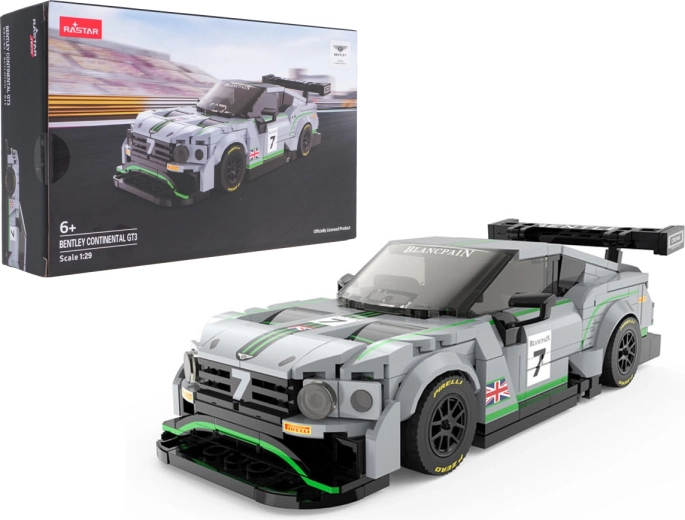 Bentley Continental GT3 autómodell-készlet 1:29 méretarányban, szürke, Rastar