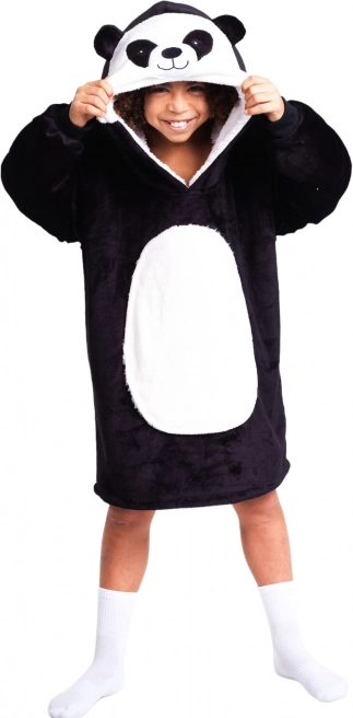 Cozy Noxxiez CH326 Panda - meleg televíziós kapucnis takaró gyerekeknek 7–12 éveseknek