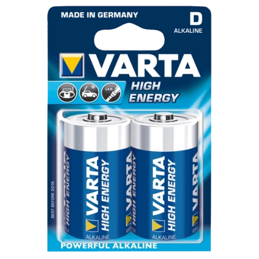 Alkáli elemek D 1,5 V Varta High Energy, 2 db