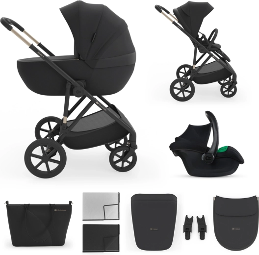 Kinderkraft Prime 3 kombinált babakocsi 3 az 1-ben, venezian black