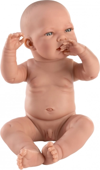 Llorens 84301 NEW BORN FIÚCSKA - valósághű baba, teljes vinil testtel - 43 cm