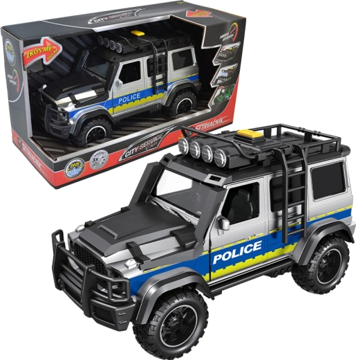 1:14 méretarányú terepjáró rendőrautó City Service Car fénnyel és hangokkal