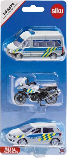 Siku rendőrségi járműszett autóval és motorral – cseh verzió