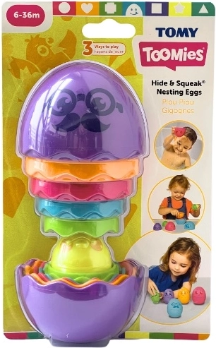 TOMY Toomies Hide and Squeak matrjoska tojások, lila