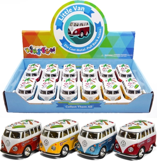 Fém VOLKSWAGEN Little Van kisbusz modell – 4 változat