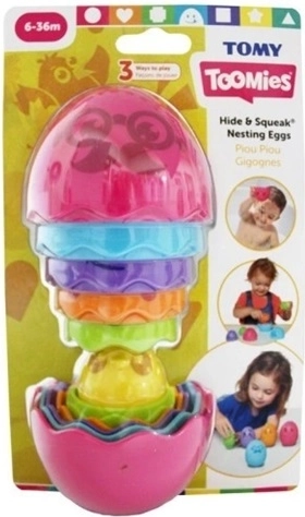 TOMY Toomies matrijoska tojások Hide and Squeak rózsaszín