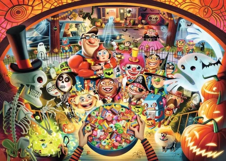 RAVENSBURGER Puzzle Halloween-i cukorkagyűjtés 1000 darab