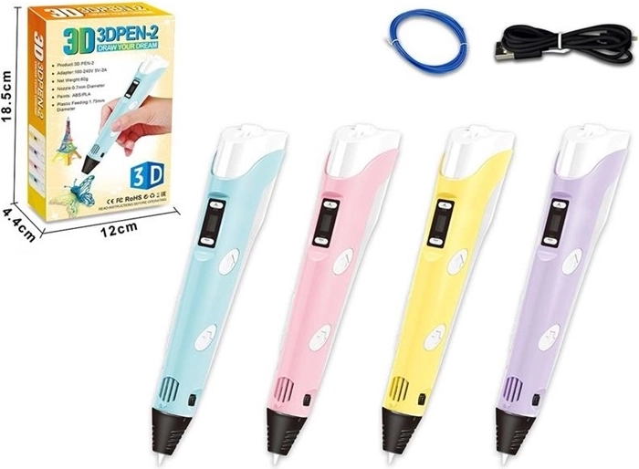 3D toll filamenttel és USB kábellel