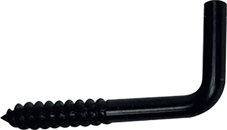 Kampó csavarral 17 × 40 mm, fekete, 10 db