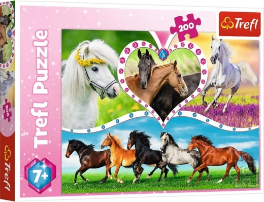 Puzzle 200 darab gyönyörű lovak TREFL