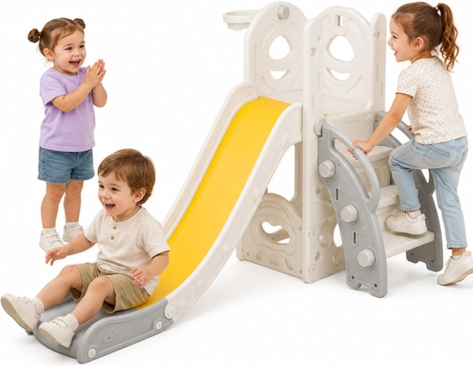 Gyerek csúszda létrával és kosárlabdapalánkkal 136 cm