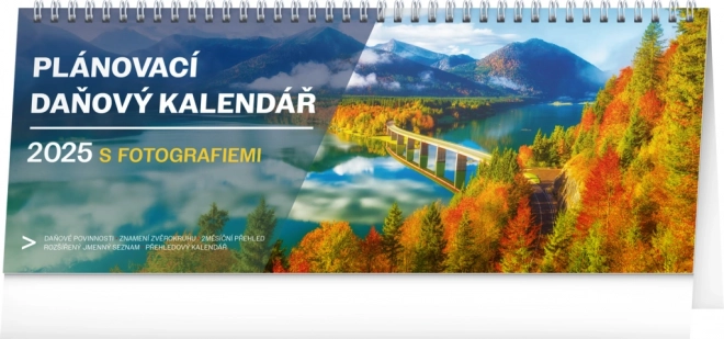 Tervezési adóasztali naptár fényképekkel 2025