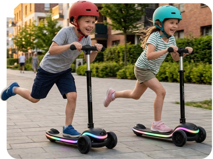 Stabil háromkerekű kialakítás és egyensúlyozó kormányzás