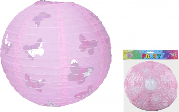 Lampion gömb 30 cm-es pillangó mintával