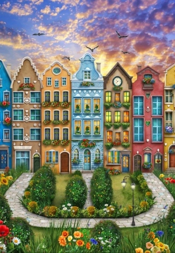 Alipson puzzle Szivárványfalu 1000 darabos