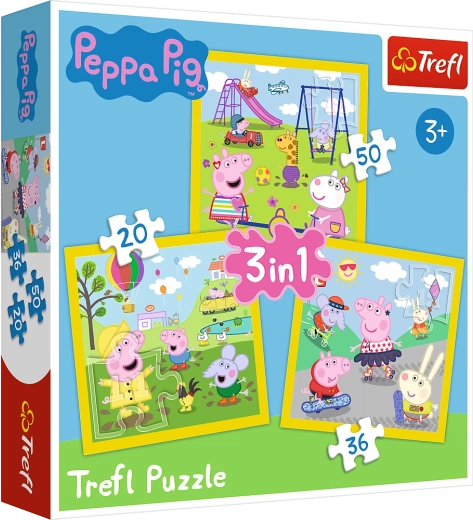 Puzzle 3 az 1-ben – PEPPA MALAC – Peppa vidám napja