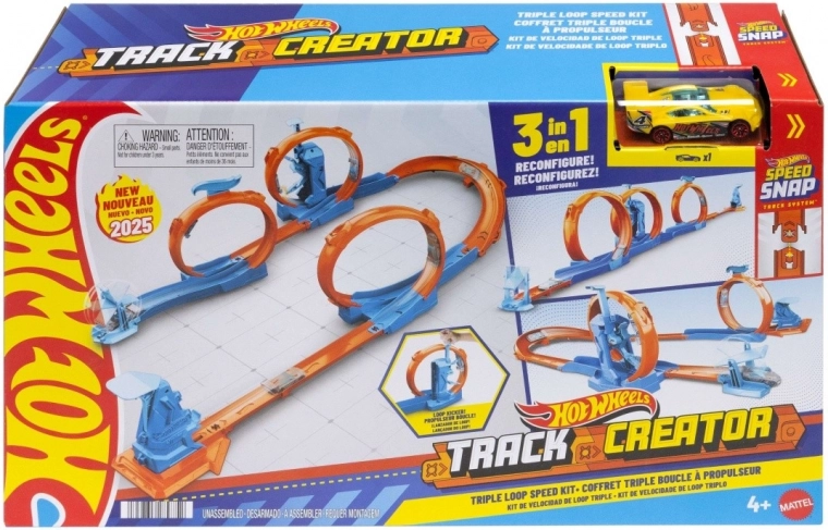 Hot Wheels Track Creator autóversenypálya – három hurkok