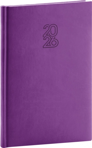 NOTIQUE heti napló lila 2026, 15 x 21 cm