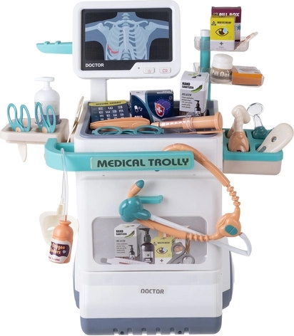 Gazdag, 26 darabos felszerelés orvosos játékhoz