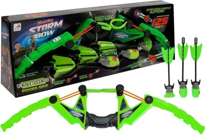 Gyerek sportíj 3 nyíllal, zöld, 58 cm