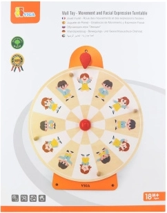 Viga falra szerelhető játék – érzelmek kereke fából, FSC, Montessori