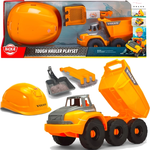 Dickie Toys Volvo építőjáték készlet billenőkocsival és védősisakkal